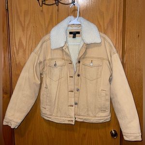 Beige Cotton Faux Shearling Jacket 🧥